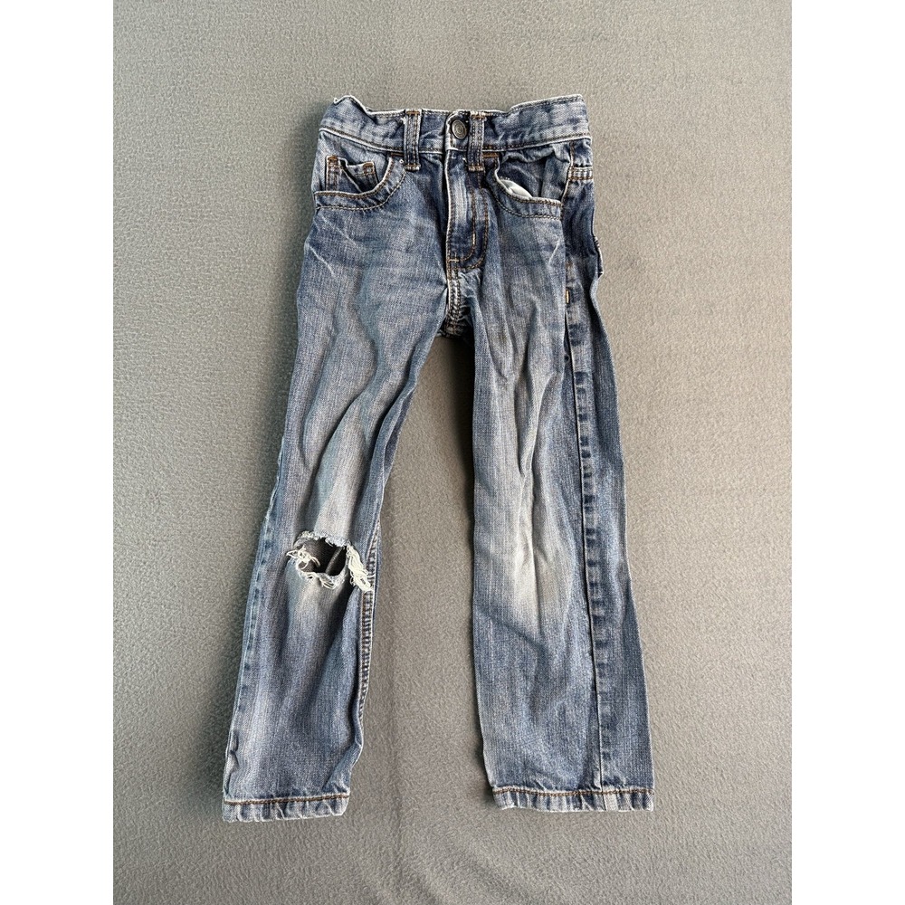 Wrangler 20X Jeans Boys 6 Slim Medium Wash Blue Straight Distressed Denim Casual